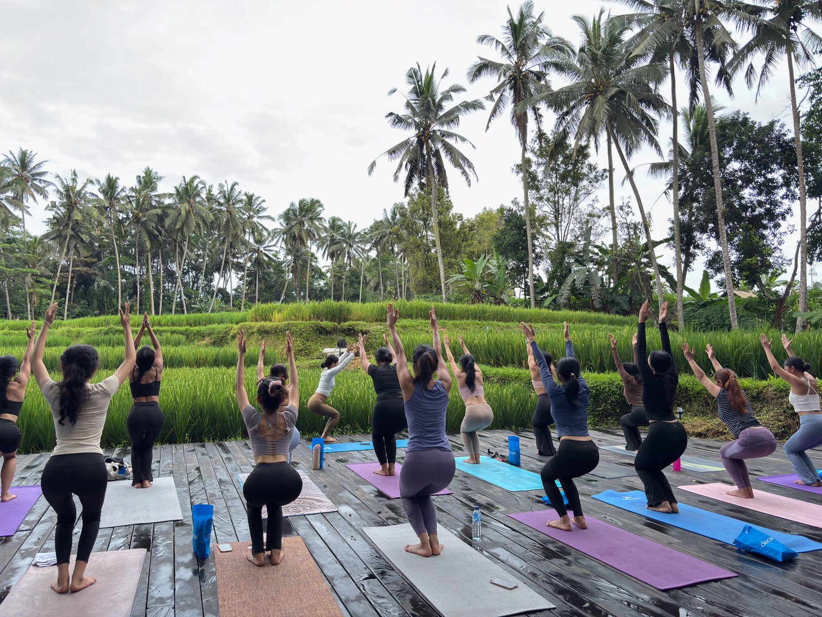 AnandaDara Ubud Yoga Shala with Rice Field View