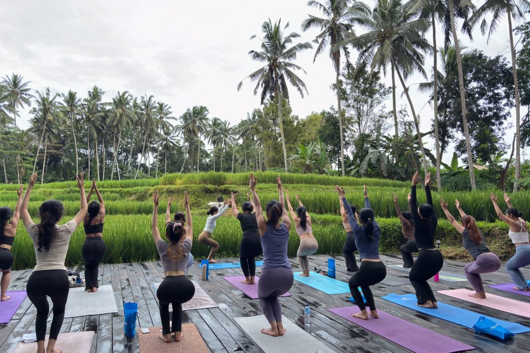 AnandaDara Ubud Yoga Shala with Rice Field View